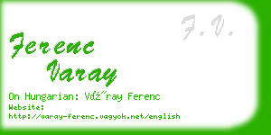 ferenc varay business card